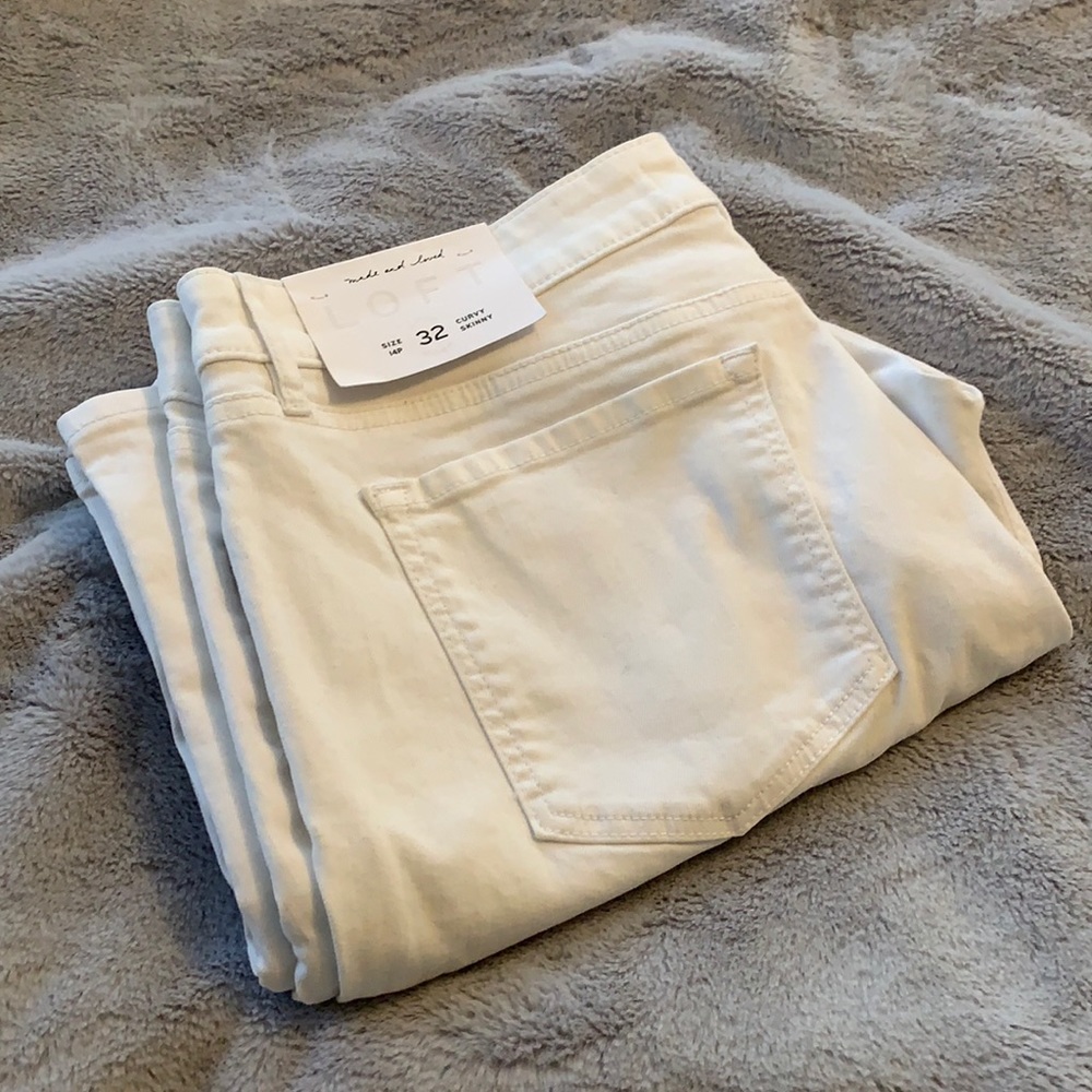NWT White Loft Curvy Skinny Jeans Size 14 Petite
